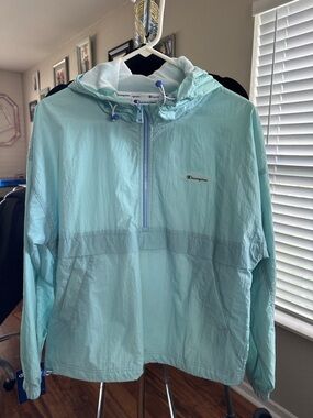 Champion “candid blue” Half-Zip Hooded Windbreaker